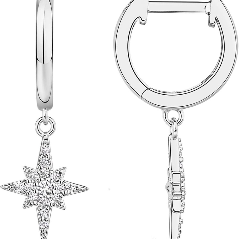 14K Gold Plated S925 Sterling Silver Post Lightweight Drop/Dangle Huggie Earring
